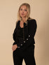 "Addison" Faux Pearl Cropped Zip-up Jacket